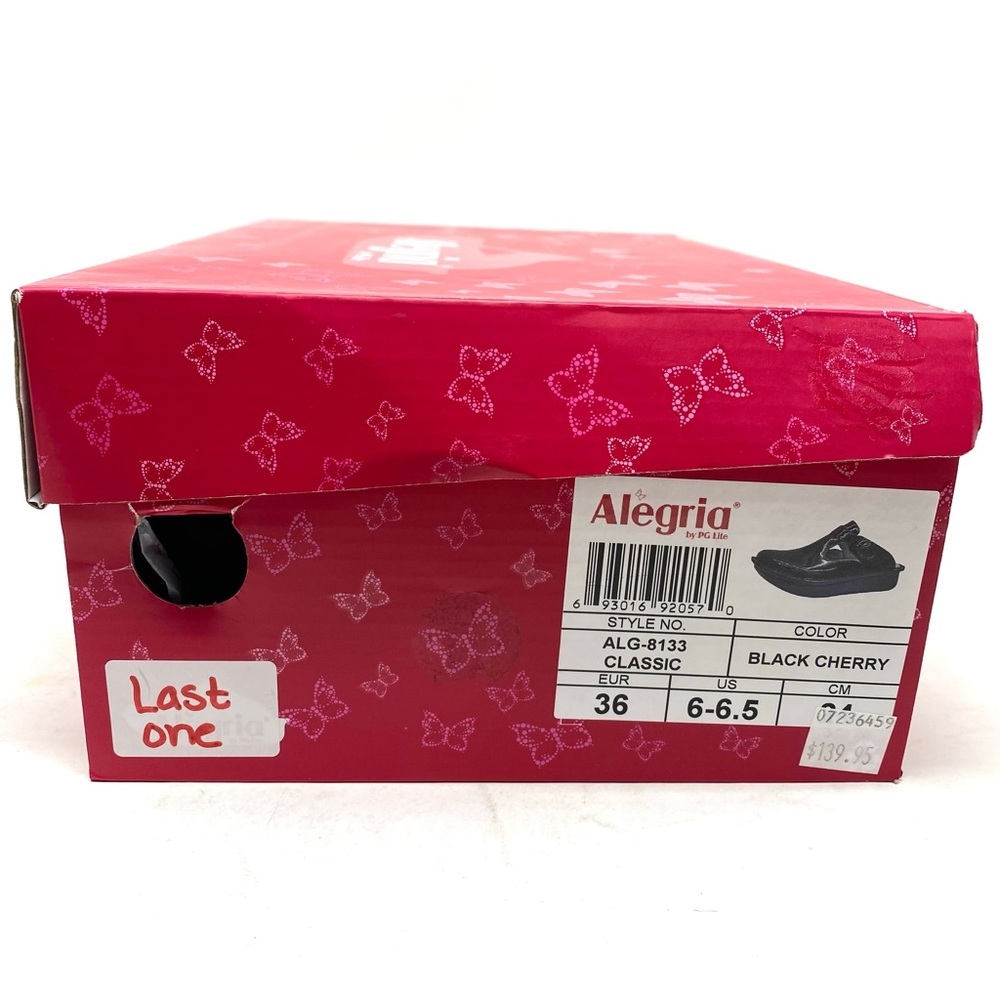 Alegria Professional Classic Black Cherry Patent Leather Clog APMA - Picture 8 of 9